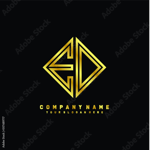 Free Download ED initial letter luxury gold line logo - GFXLoad