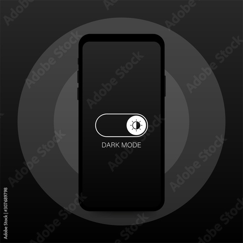 Vector On Off Switch. Dark and Light Mode Switcher for Phone Screens. Toggle Element for Mobile App.