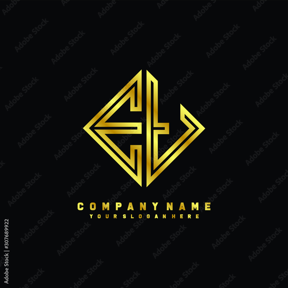 ET initial letter luxury gold line logo ET initial letter luxury gold line logo