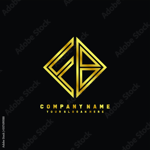 Free Download FB initial letter luxury gold line logo - GFXLoad