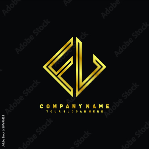 Free Download FU initial letter luxury gold line logo - GFXLoad