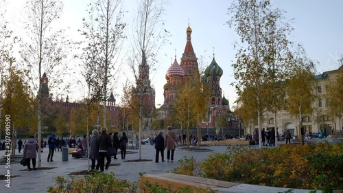 View of the Moscow Kremlin from Zaryadye Park