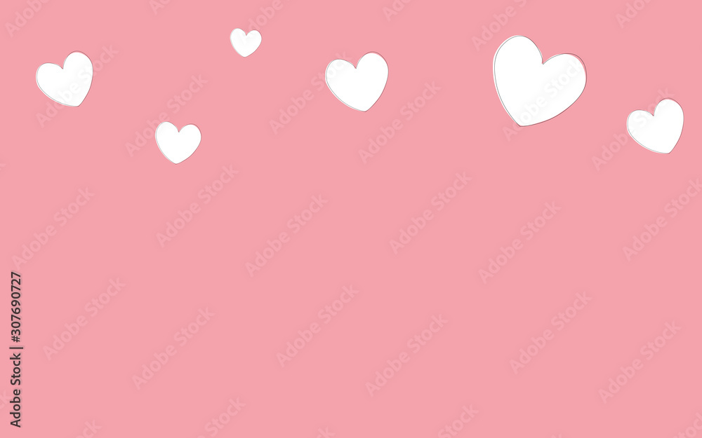 Valentines day background with hearts, vector illustration