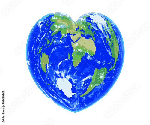 Our Beautiful Earth In Heart Shape