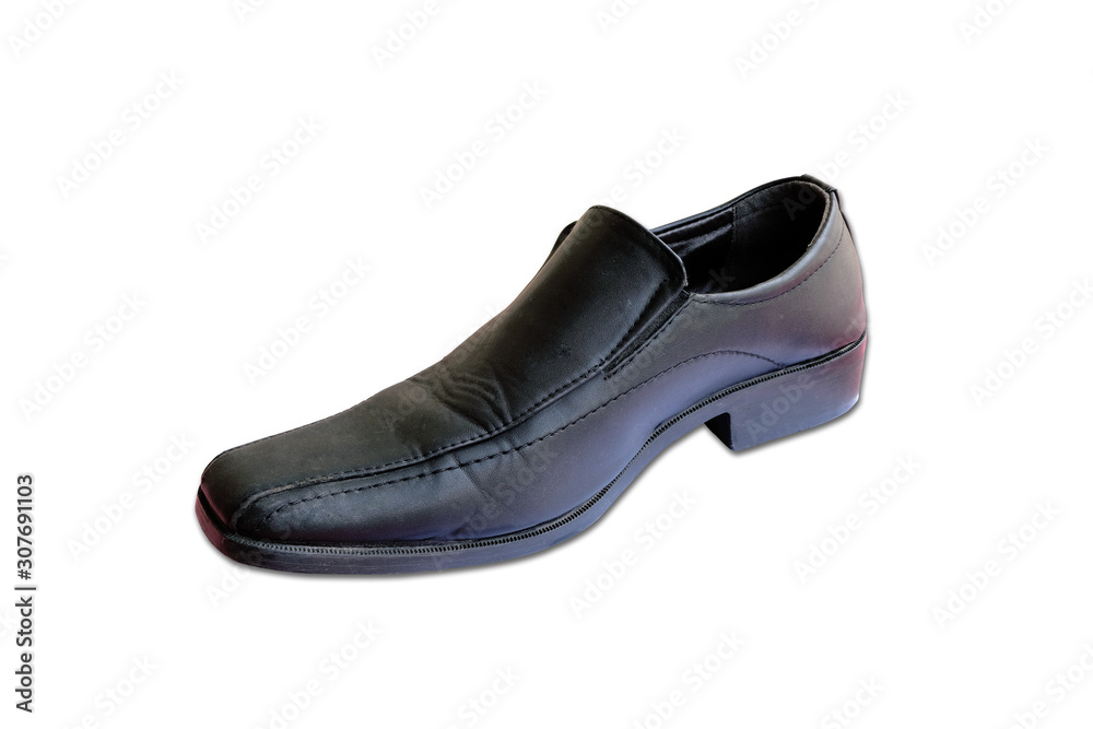 Side view of Men Court shoes or Loafers isolated on white backgorund Side view of Men Court shoes or Loafers isolated on white backgorund