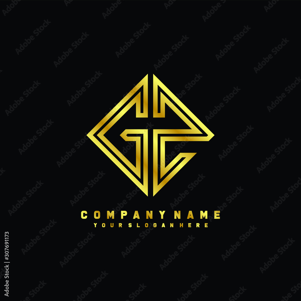 GZ initial letter luxury gold line logo GZ initial letter luxury gold line logo