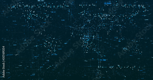 Abstract digital network data background, 3D rendering