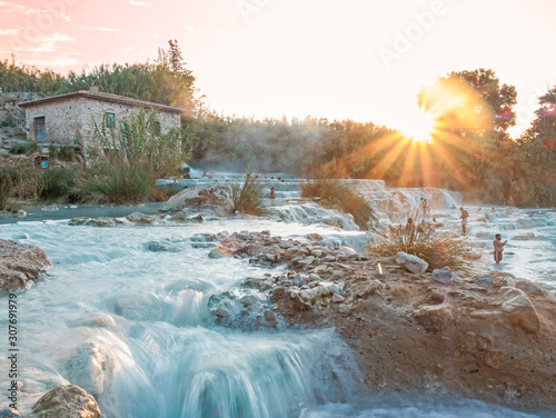 Saturnia, sulphur springs in Italy