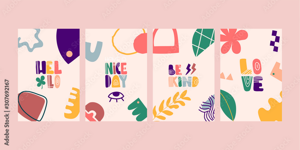Set of hand drawn abstract shapes. Flat design. Smartphone wallpapers, cards and etc. Eps 10. Set of hand drawn abstract shapes. Flat design. Smartphone wallpapers, cards and etc. Eps 10.