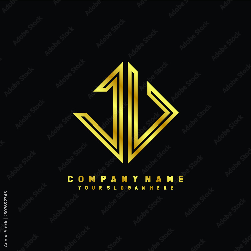 JV initial letter luxury gold line logo Stock Vector | Adobe Stock