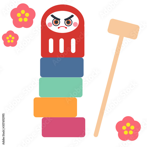だるま落としのイラスト素材