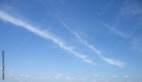 Blue sky and white cloud.