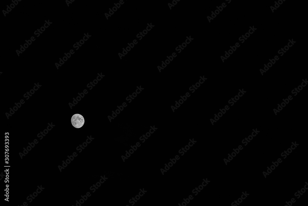 Bright Moon Earth satellite on the night sky Bright Moon Earth satellite on the night sky