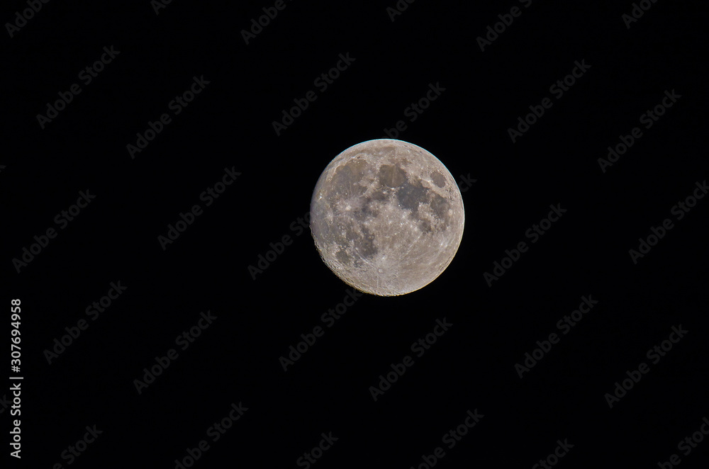 Bright Moon Earth satellite on the night sky Bright Moon Earth satellite on the night sky