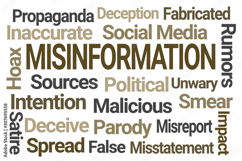 Misinformation Word Cloud on White Background Misinformation Word Cloud on White Background