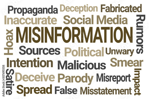 Misinformation Word Cloud on White Background