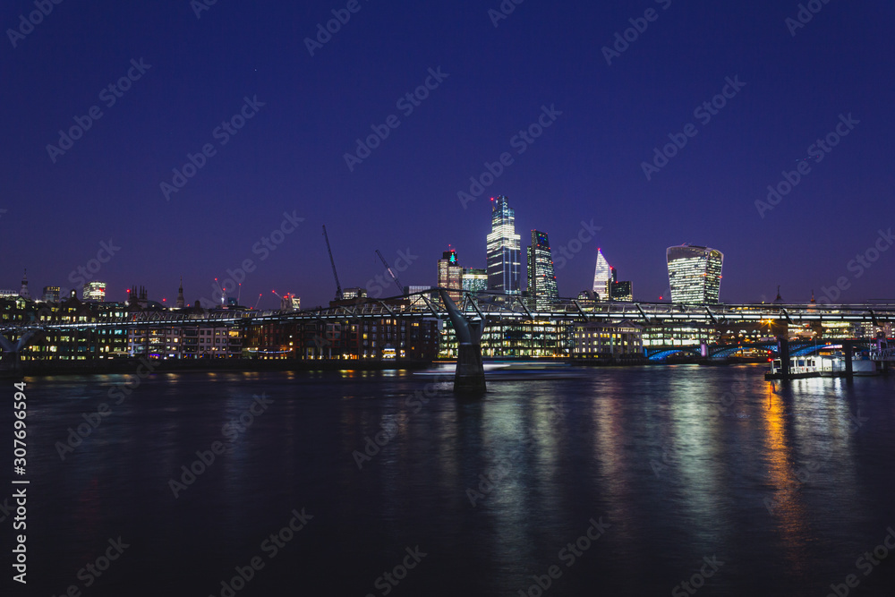 The Millenium Bridge and the City of London