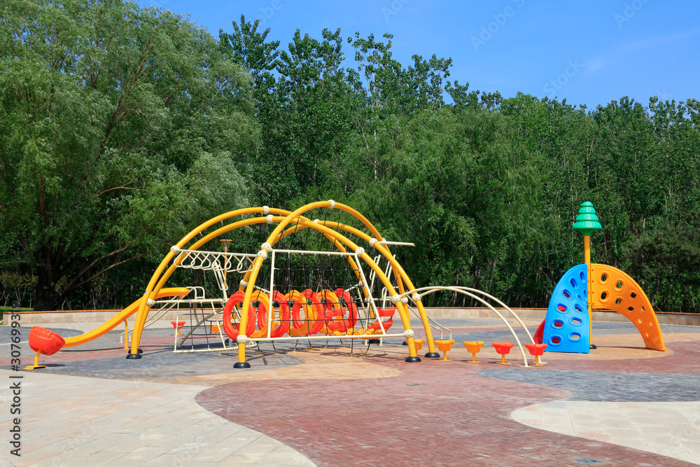 Children fitness facilities in a park Children fitness facilities in a park
