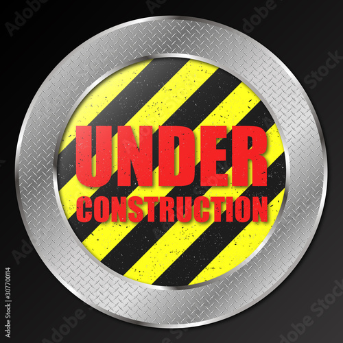 Under construction icon for road repair and traffic restrictions
