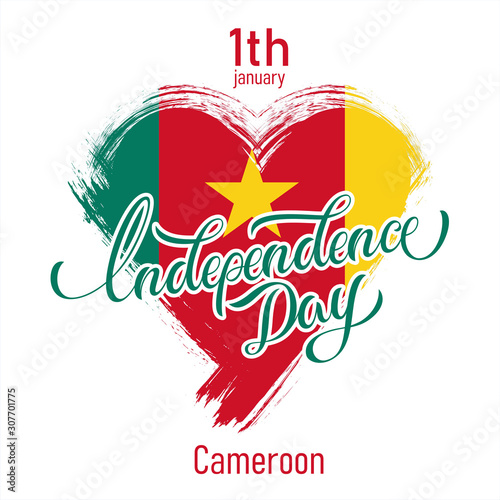 Cameroon Independence Day Vector Design template Illustration. Good for greeting card, brochure, poster. photo