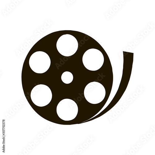 Reel of film tape, realistic vector, isolated on white