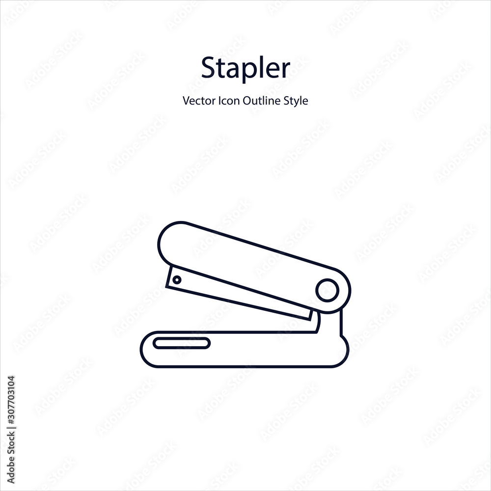 Stapler Vector Icon Outline Style Stapler Vector Icon Outline Style