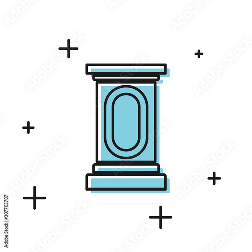 Black Stage stand or debate podium rostrum icon isolated on white background. Conference speech tribune. Vector Illustration