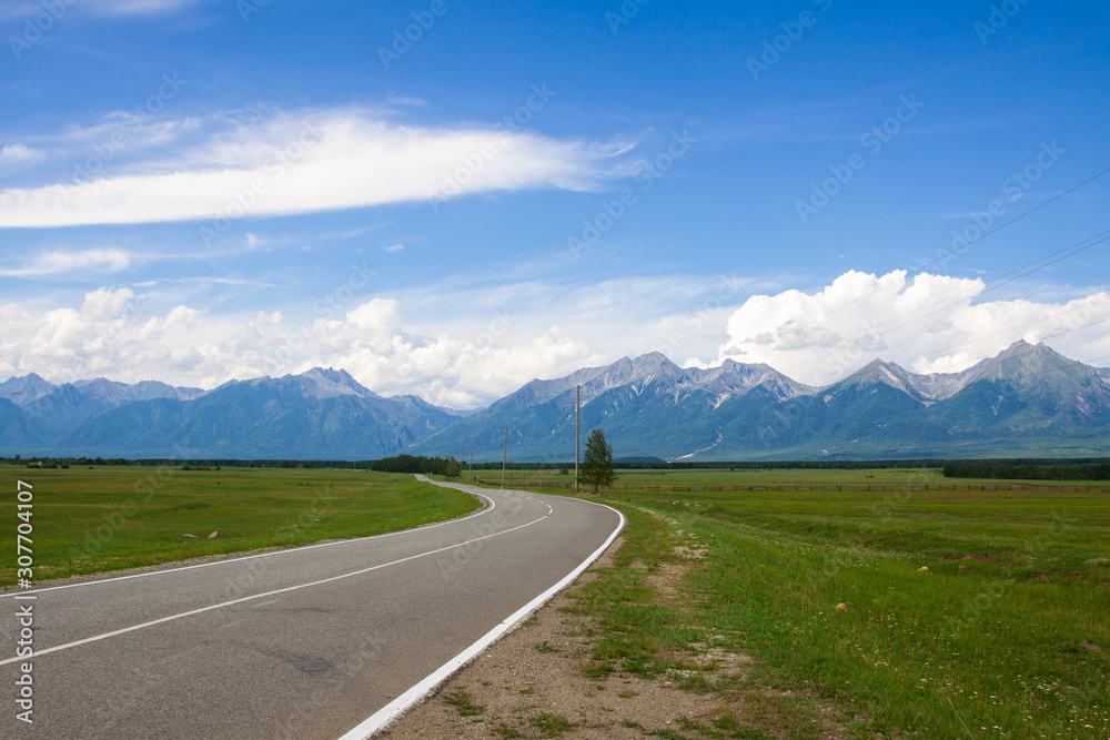 road and blue sky  in the mountains