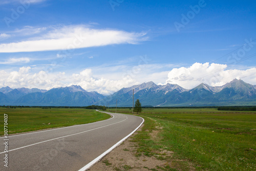 road and blue sky in the mountains