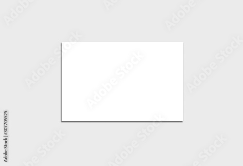 White Poster or Blank Paper Label Mock up isolated on light gray background.3D rendering