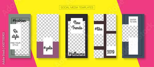 Social Stories Cool Vector Layout.