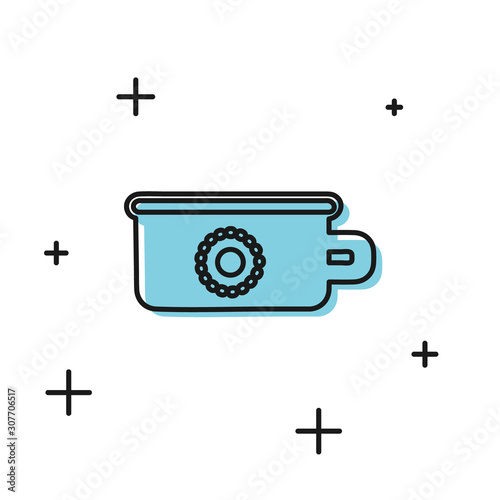 Black Baby potty icon isolated on white background. Chamber pot. Vector Illustration