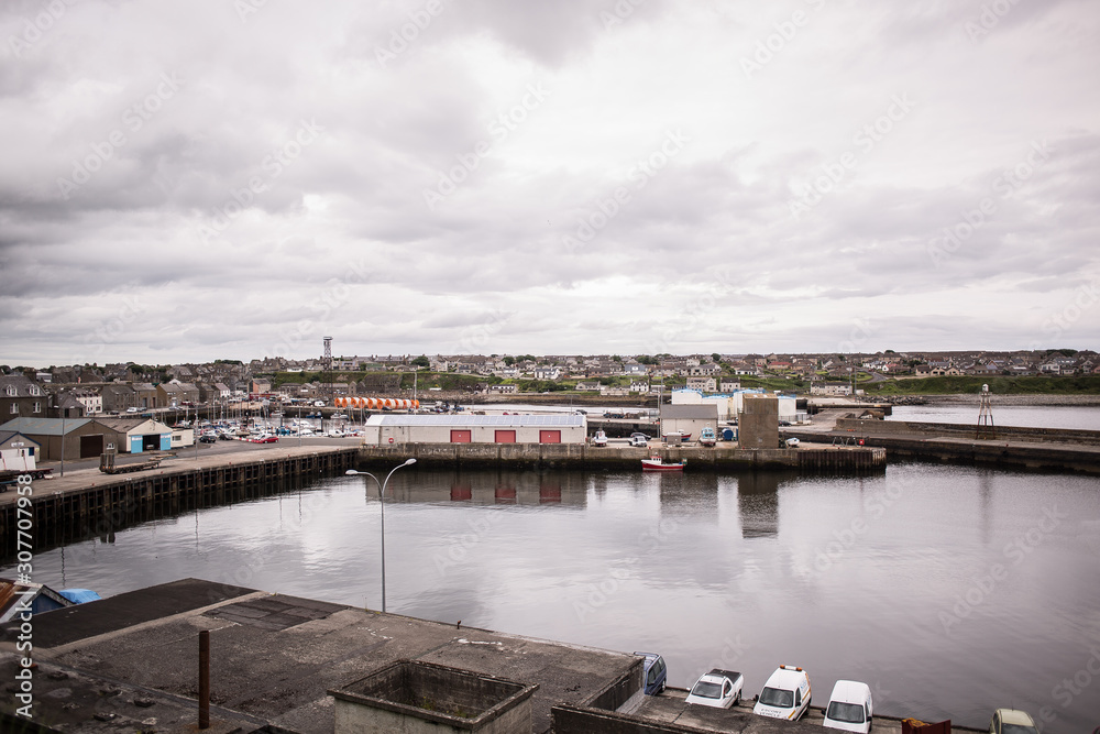 Wick Harbour on a Cloudy Day, Scotland