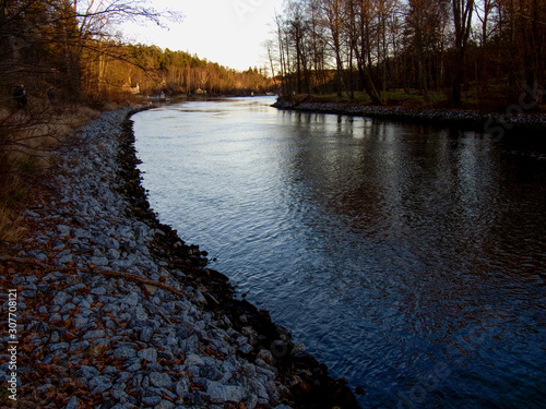 Photography lake in autumn, sweden, stockholm europe, nacka