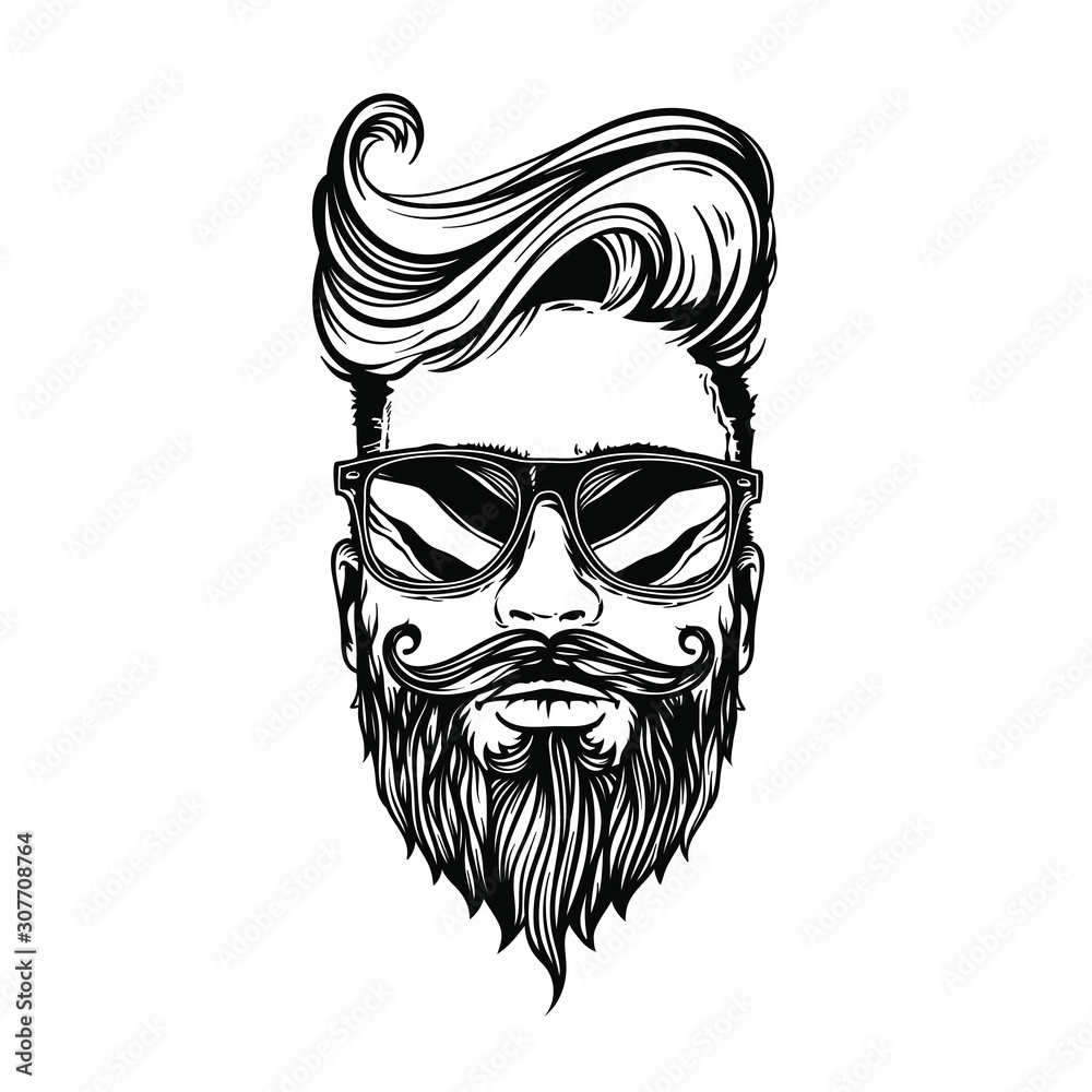 Pencil Sketch Of Bearded Man - Desi Painters