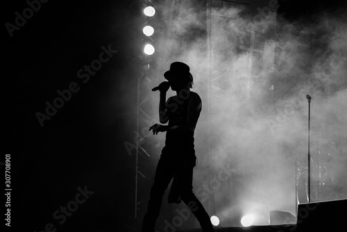Photography silhouette of man in front of music, sweden, stockholm europe, nacka