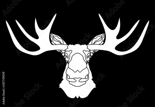 elk head flat icon