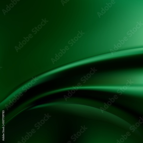 Silk emerald drape for Wallpaper. Green natural background with soft folds