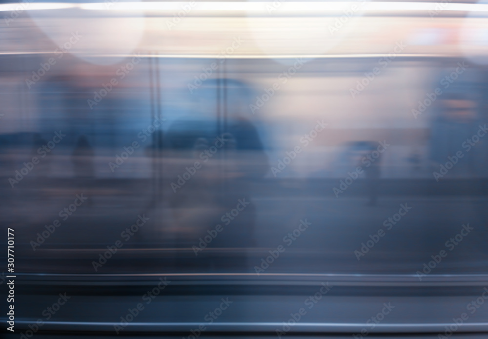 Abstract motion blur of rushing train background