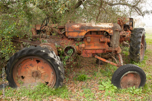 Old Rusty tractor outdoors