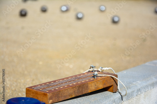 game scoreboard bocce on the play track