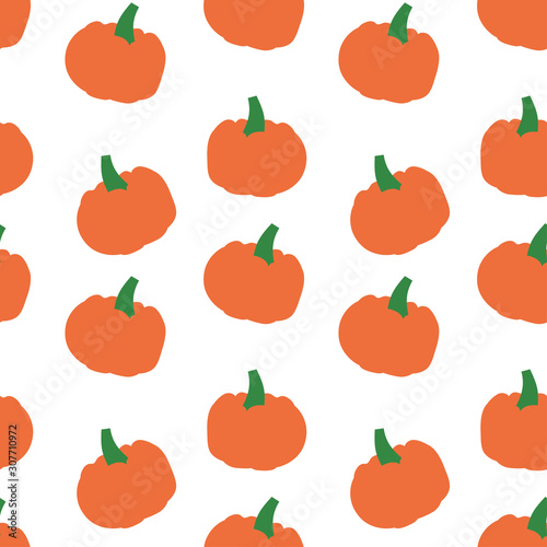 Seamless background with pumpkin. Background with vegetable. Background for Thanksgiving Day. Vegetarian food. 