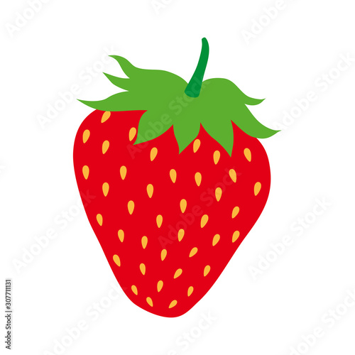 Red strawberry.  Juicy strawberry on white isolated background. photo
