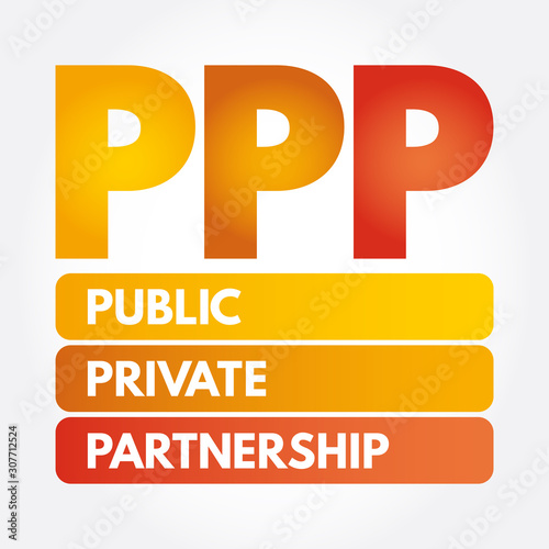 PPP - Public Private Partnership, acronym business concept background