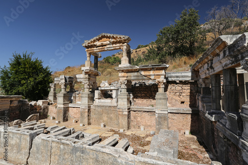 Fountain of Trajan in Ephesus Ancient City, Izmir, Turkey