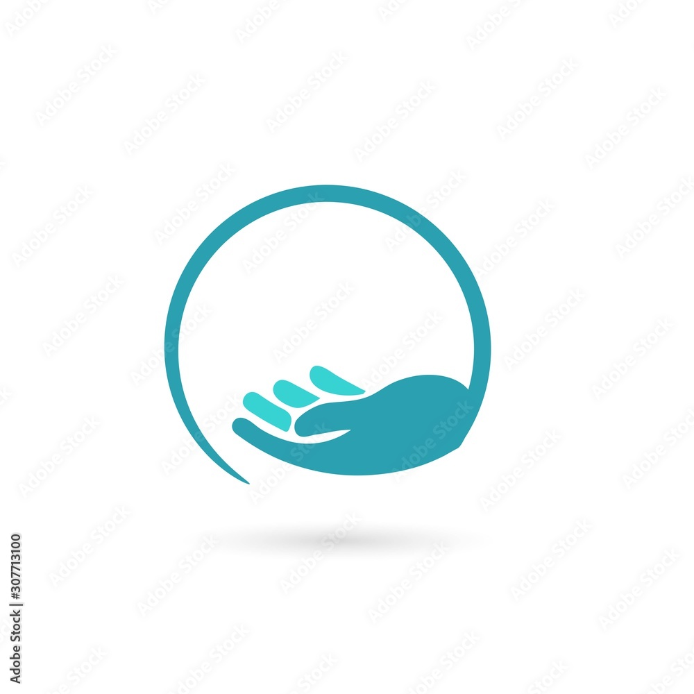hand care logo design template. hand care vector icon illustration hand care logo design template. hand care vector icon illustration