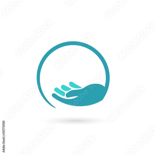 hand care logo design template. hand care vector icon illustration
