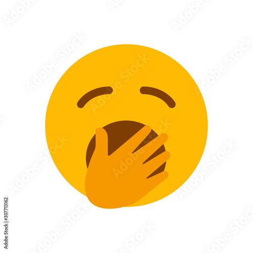 Tired yawning emoji vector