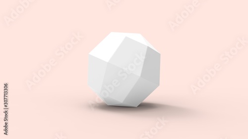 3d rendering of a hexagon shape isolated in a studio background