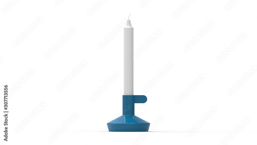 3d rendering of a design candle in a standard isolated in studio background 3d rendering of a design candle in a standard isolated in studio background